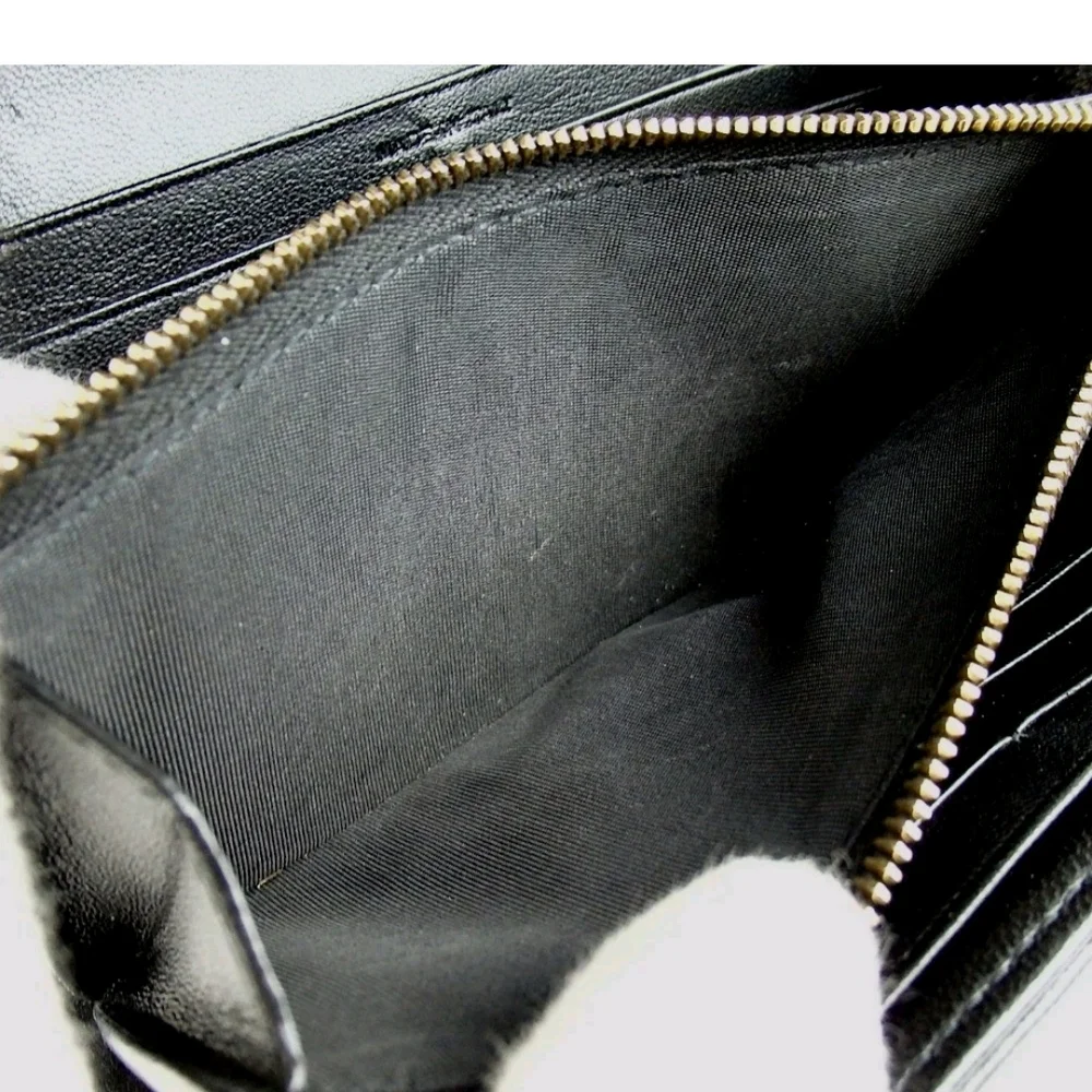 Authentic Yves Saint Laurent YSL logo V stitch wallet/ Clucth leather - Picture 11 of 14